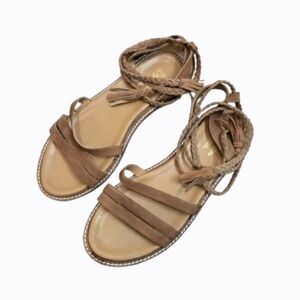 Seychelles Leather Gladiator Wrap Sandals Brown Tassel Size 8 Women's